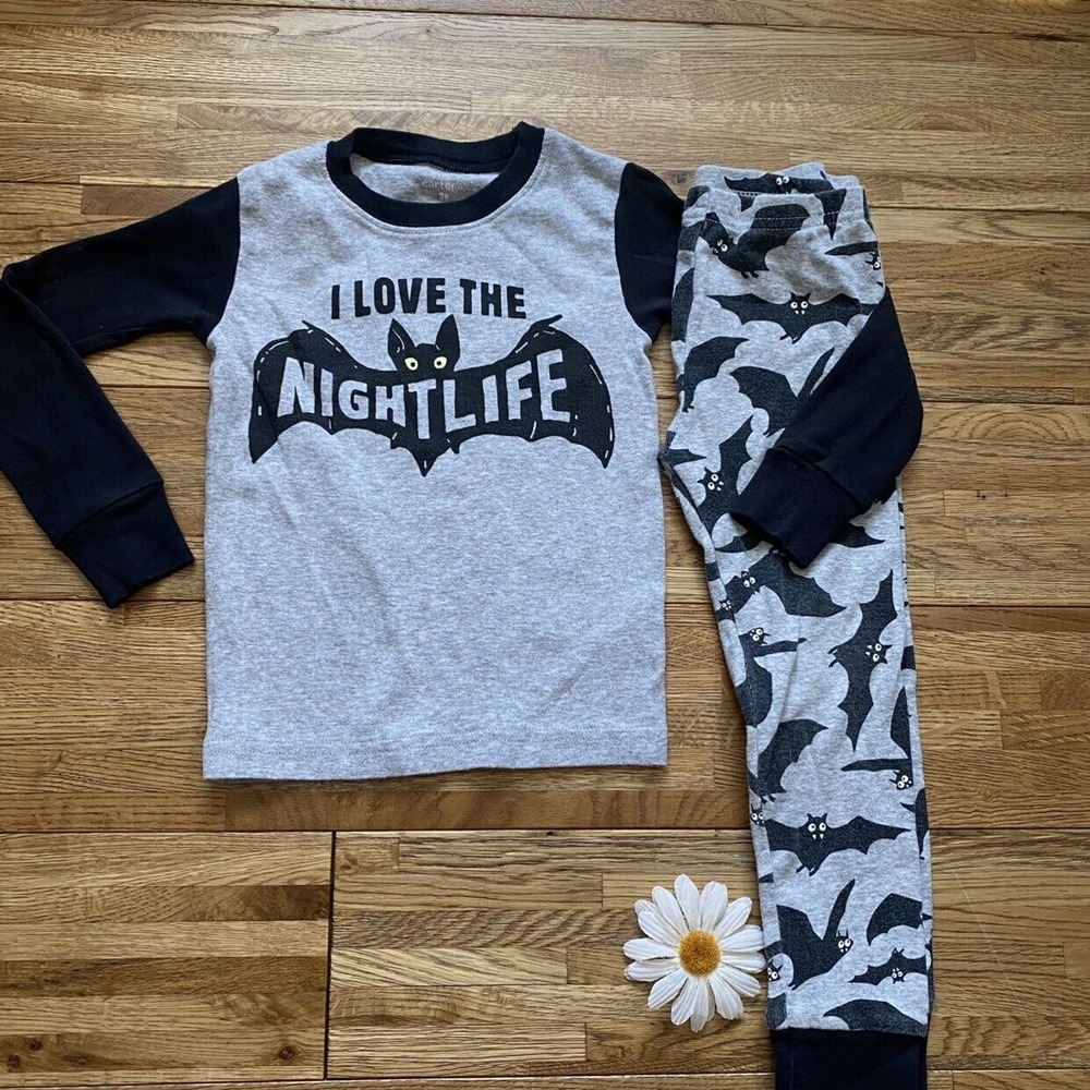 2-Piece Bats Snug‎ Fit Cotton PJs Size 3